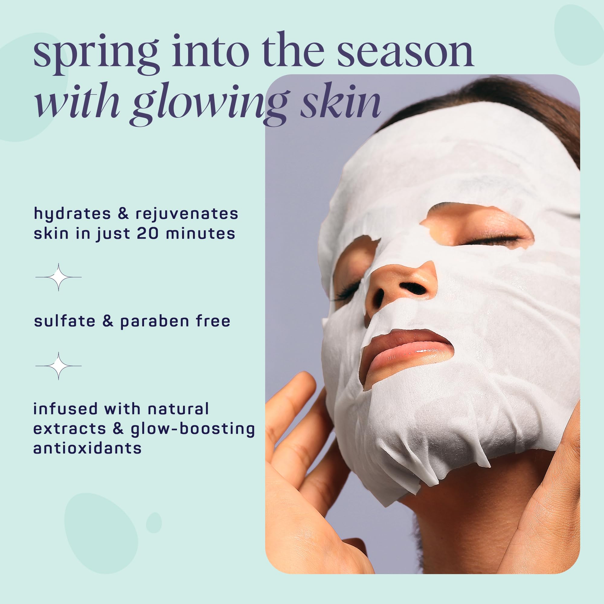 SpaLife Spring & Easter Facial Masks (9-Pack) – Hyaluronic Acid, Collagen, Vitamin C – Hydrate, Firm, Brighten