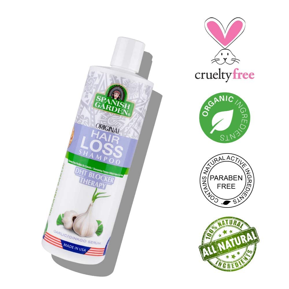 Spanish Garden Hair Loss Shampoo – DHT Blocker with Organic Oils & Herbal Extracts (16 oz)