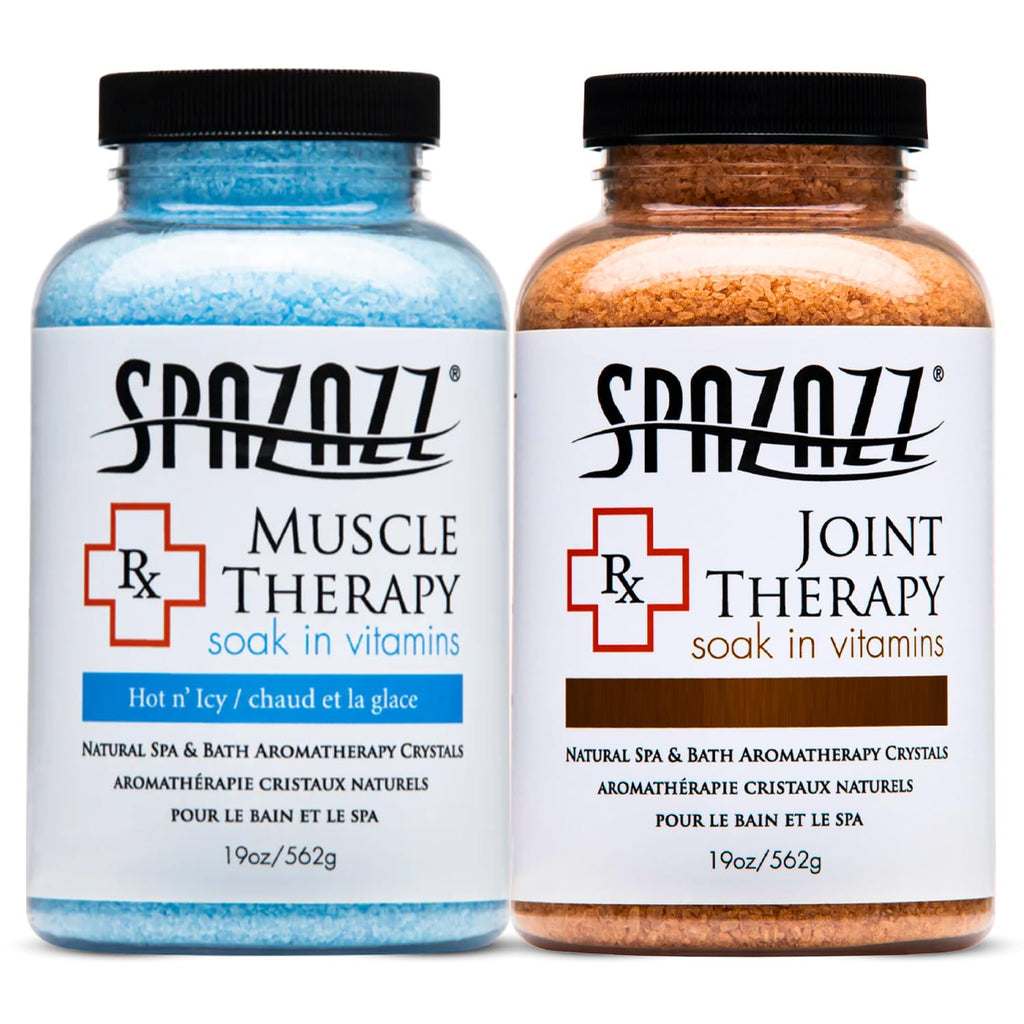 Spazazz RX Therapy Collection: Joint Therapy & Muscle Therapy Bath Salts – 2-Pack Bundle (19 oz Each)
