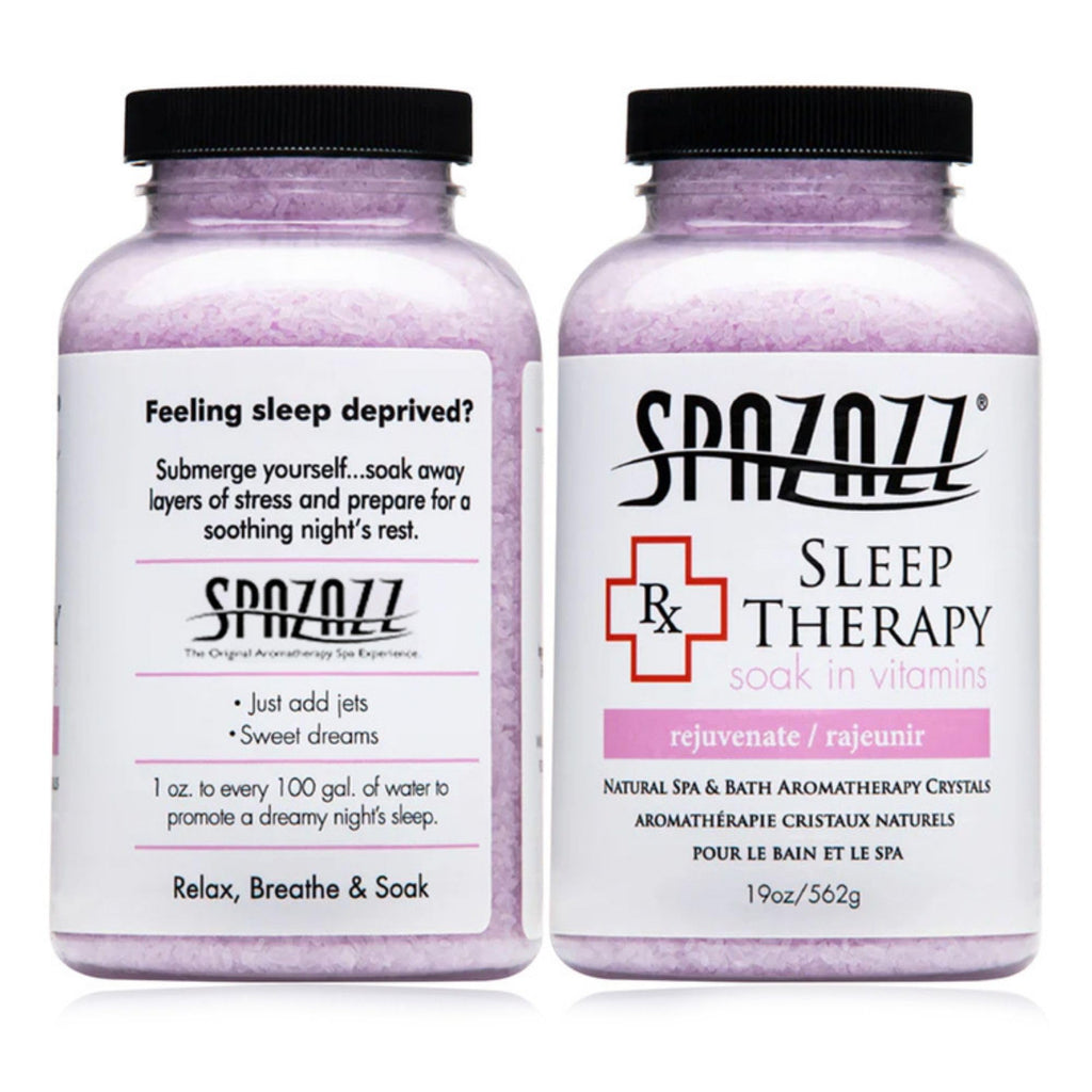Spazazz RX Sleep Therapy Bath Salt Crystals – 2-Pack (19 oz Each) for Relaxing Aromatherapy in Hot Tubs & Baths