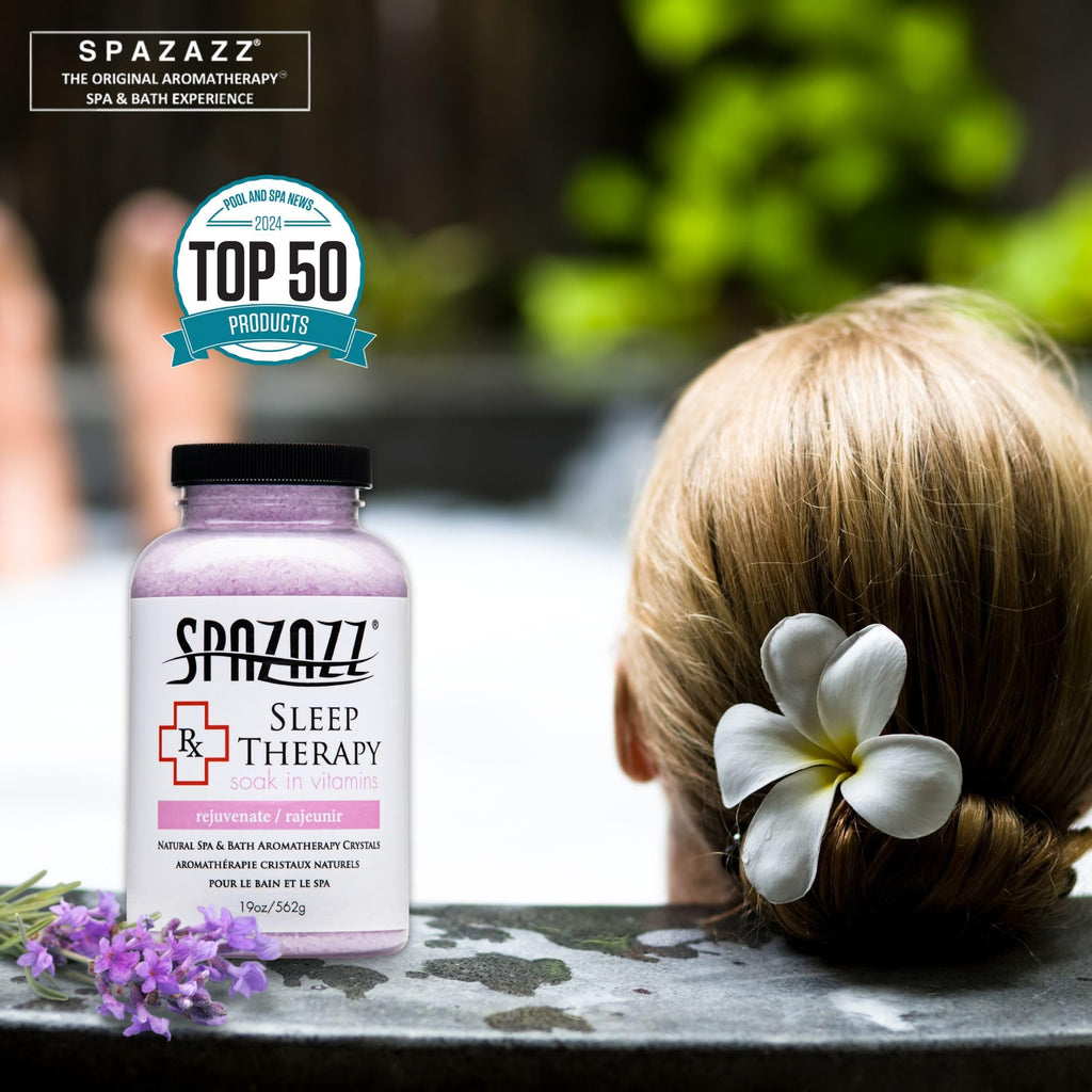 Spazazz RX Sleep Therapy Bath Salt Crystals – 2-Pack (19 oz Each) for Relaxing Aromatherapy in Hot Tubs & Baths