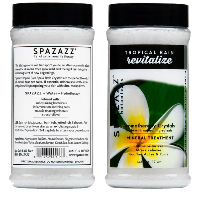 SPAZAZZ SPA BOMBZZ 3-Pack Aromatherapy Bath Salt Crystals – Eucalyptus Mint, Tropical Rain, Honey Mango | 17 oz