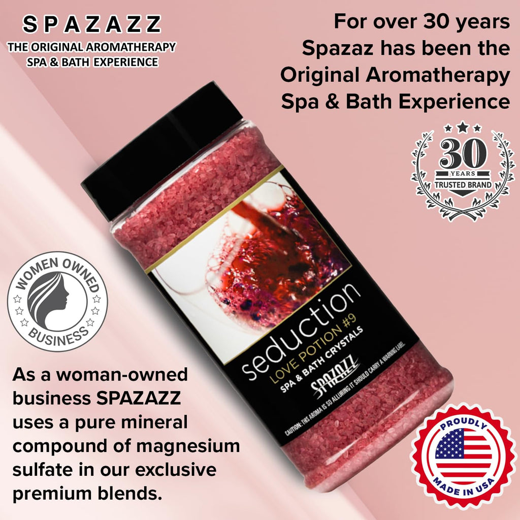 Spazazz Couples Romance Gift Set – Hot Tub Aromatherapy Crystals | Love Potion No.9