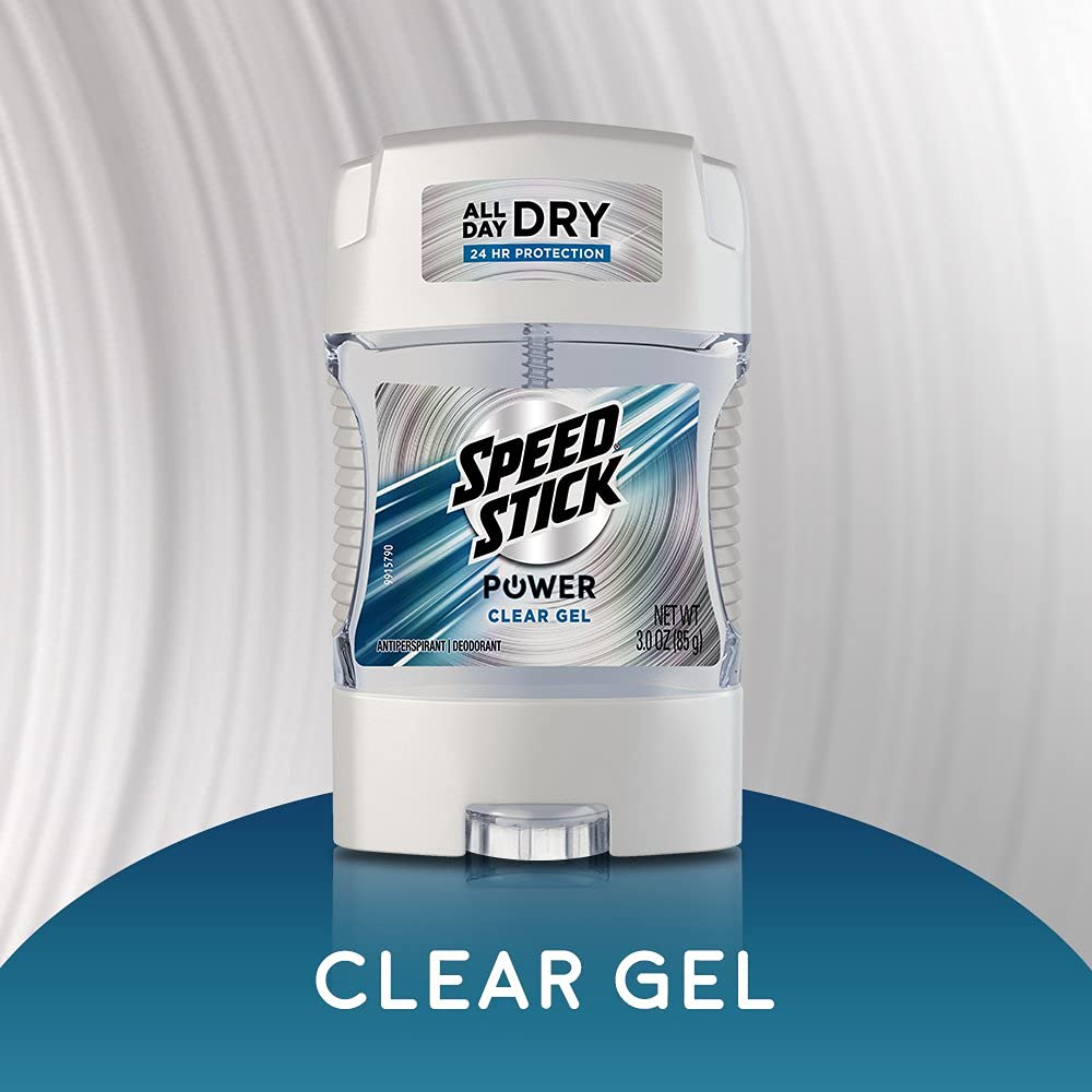 Speed Stick Power Clear Gel Antiperspirant Deodorant 3 oz – Pack of 8 | Odor & Sweat Protection