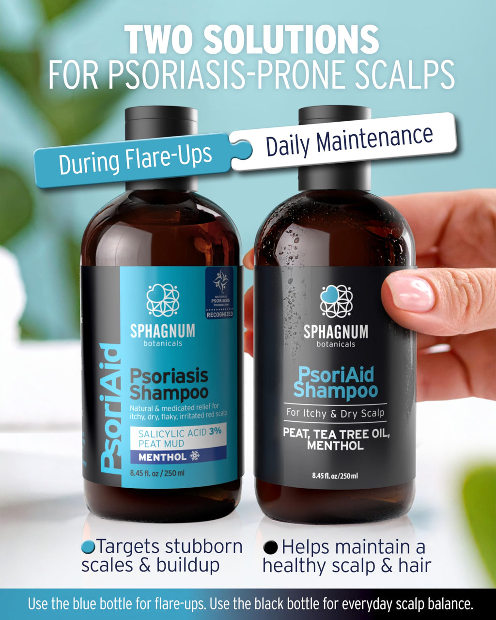 Sphagnum Botanicals Psoriasis Shampoo with Peat Mud & Tea Tree Oil – 8.45 Oz