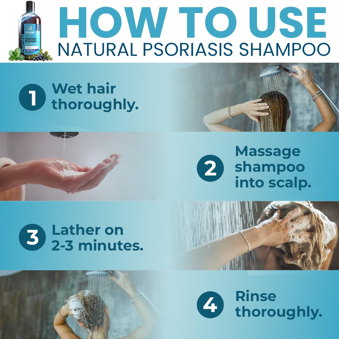 Sphagnum Botanicals Psoriasis Shampoo with Salicylic Acid – Menthol & Peat Mud, Sulfate-Free – 13.5 fl oz