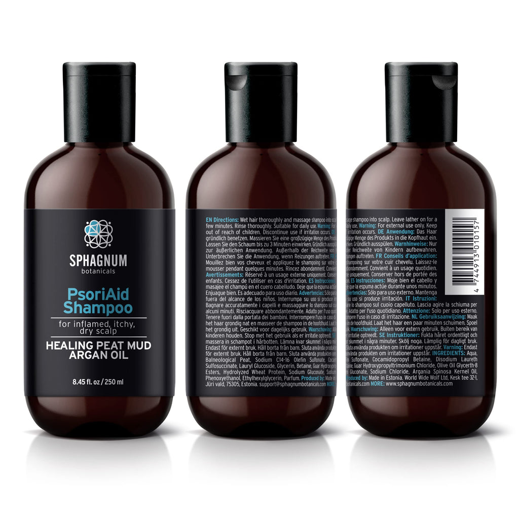 Sphagnum Botanicals Psoriasis Shampoo with Peat Mud & Tea Tree Oil – 8.45 Oz