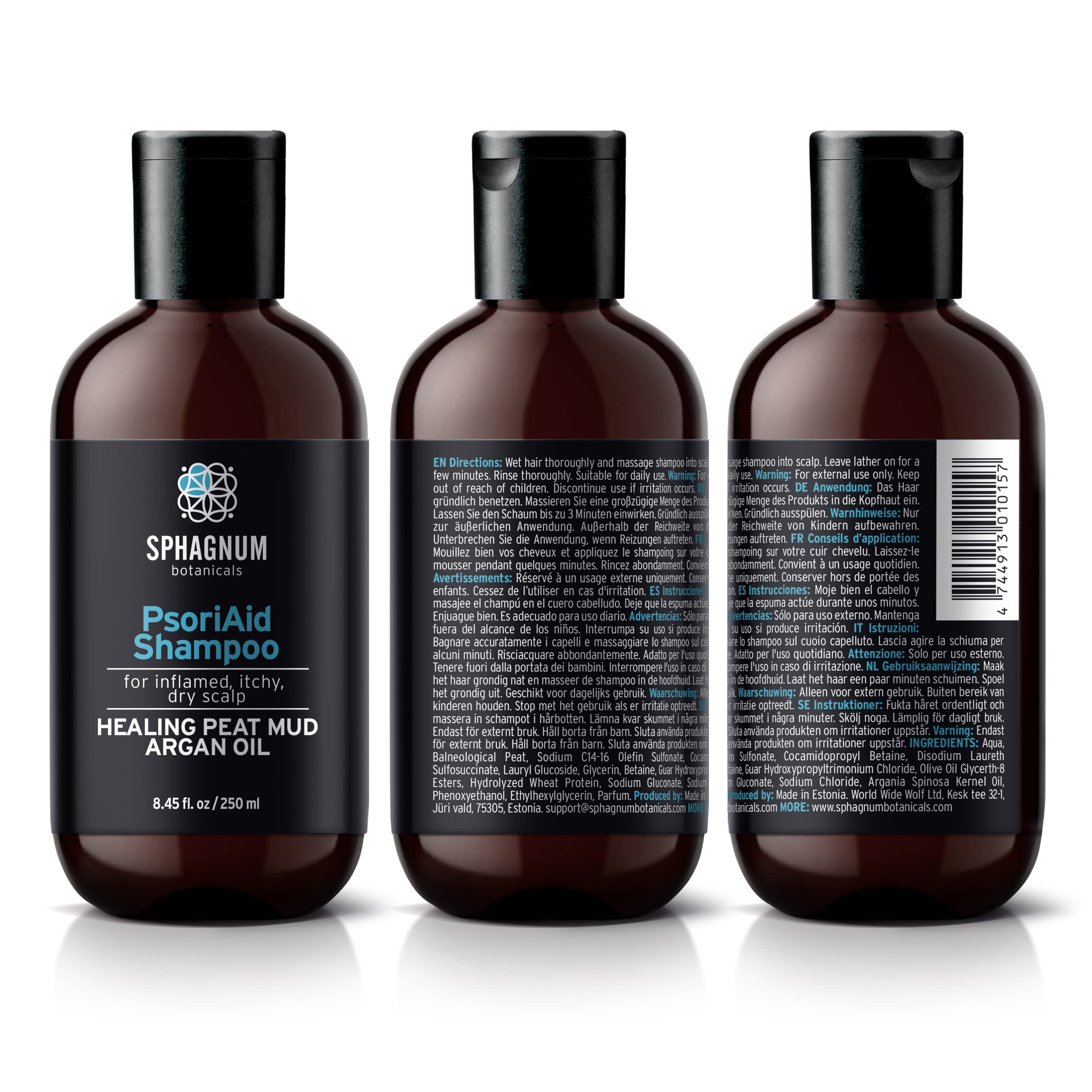 Sphagnum Botanicals Psoriasis Shampoo with Peat Mud & Tea Tree Oil – 8.45 Oz