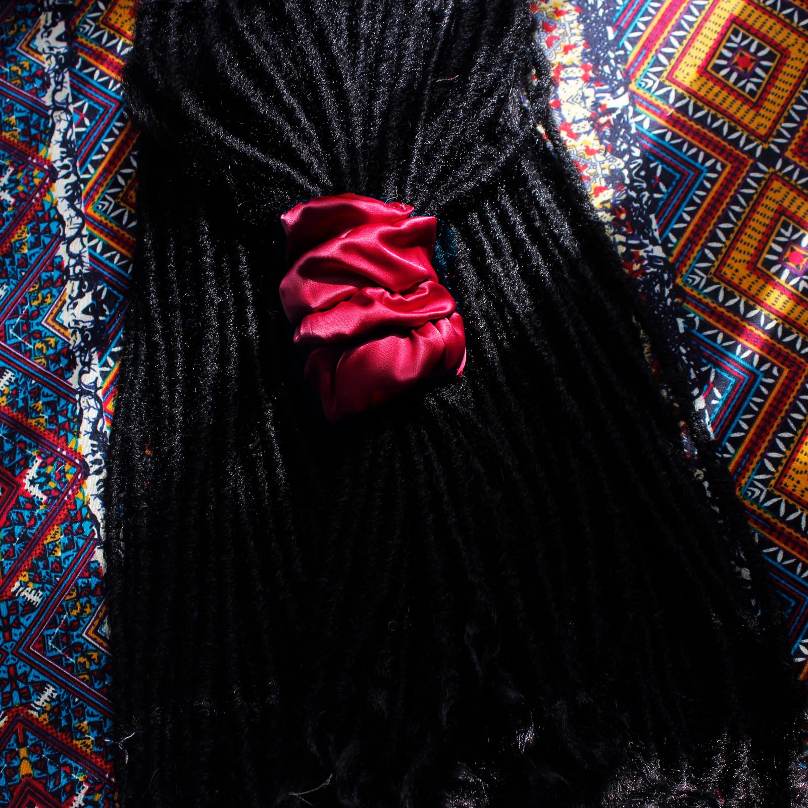 Spiral Lock Hair Tie Extra Large Scrunchies for Dreadlocks, Braids, Thick Hair – Colorful Dread Ties (Black)