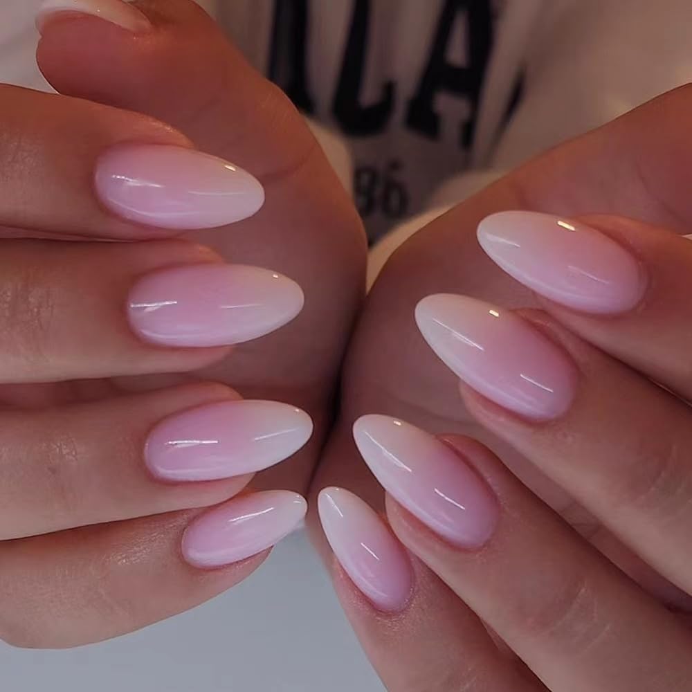 SPLOCUDU 6 Packs Press On Nails – Medium Almond Gold Line French Tip, 144 Pcs Kit