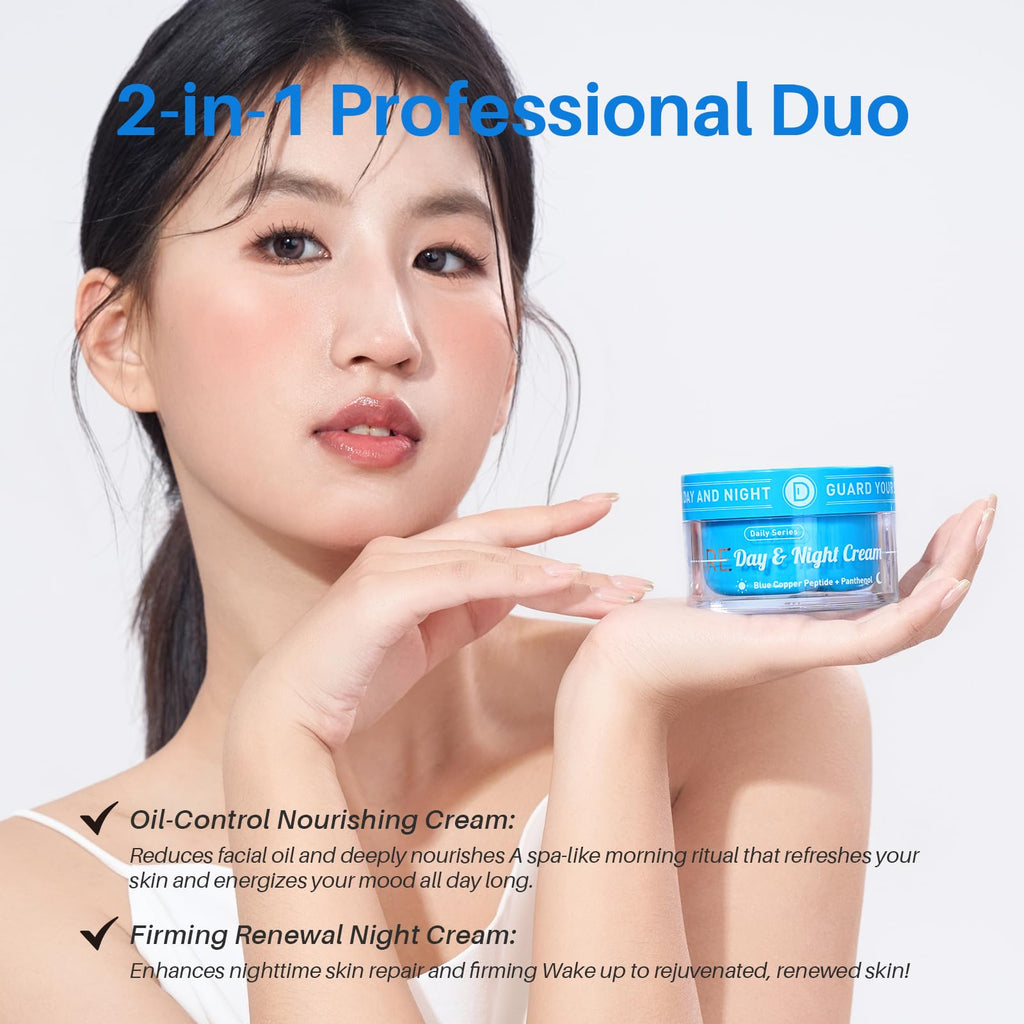 SPODARE Day/Night Cream Set: Oil-Control Day Gel + Panthenol Night Cream (2 x 1.7 oz)