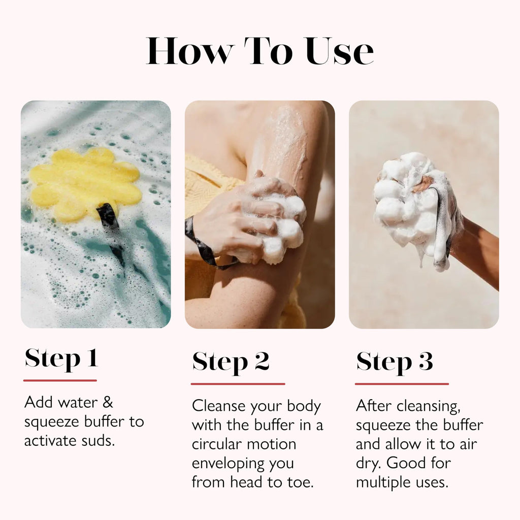Spongelle Fresh Tangerine Eco Collection Body Buffer | Biodegradable, Vegan, Dermatologist-Tested | Made in USA | 15+ Uses