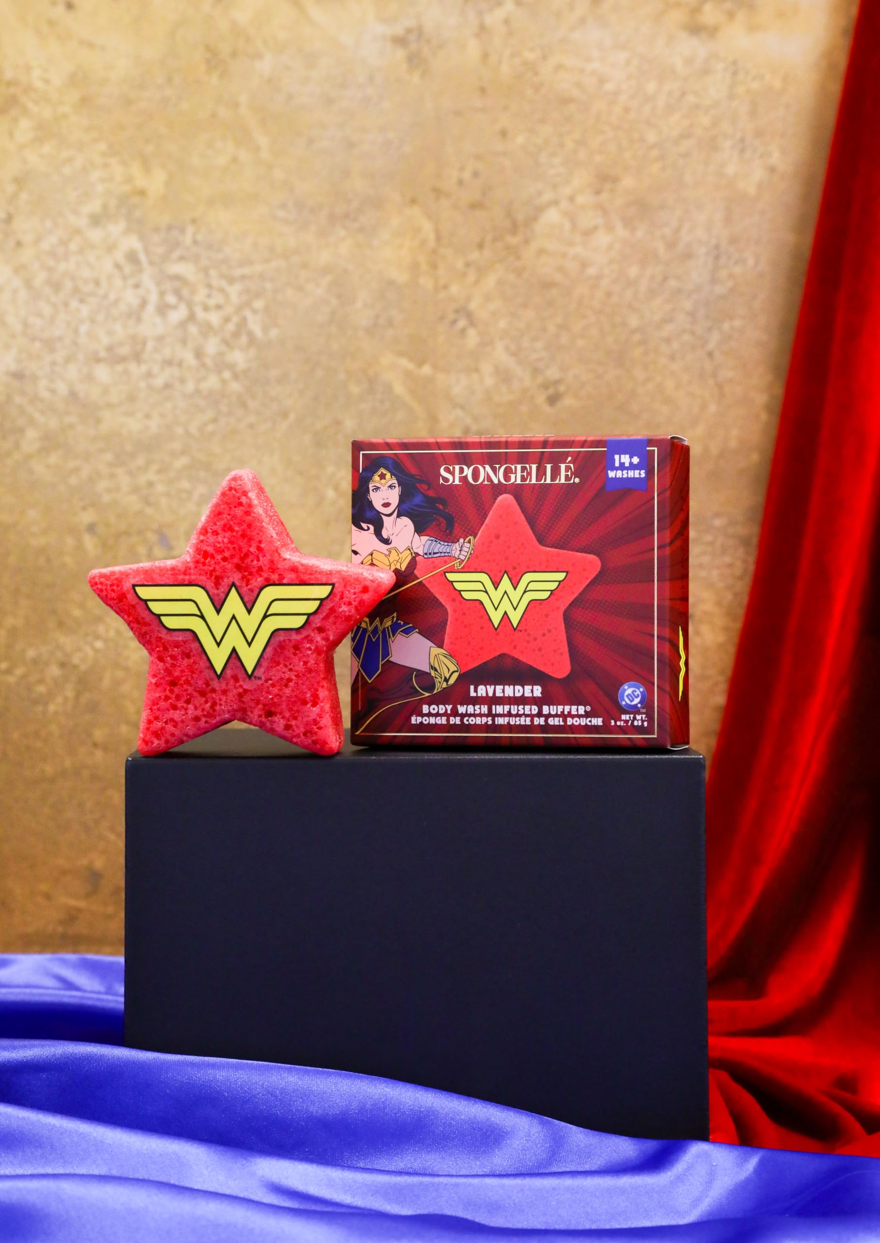 Spongellé Wonder Woman Lavender Body Buffer – DC Super Hero Collection