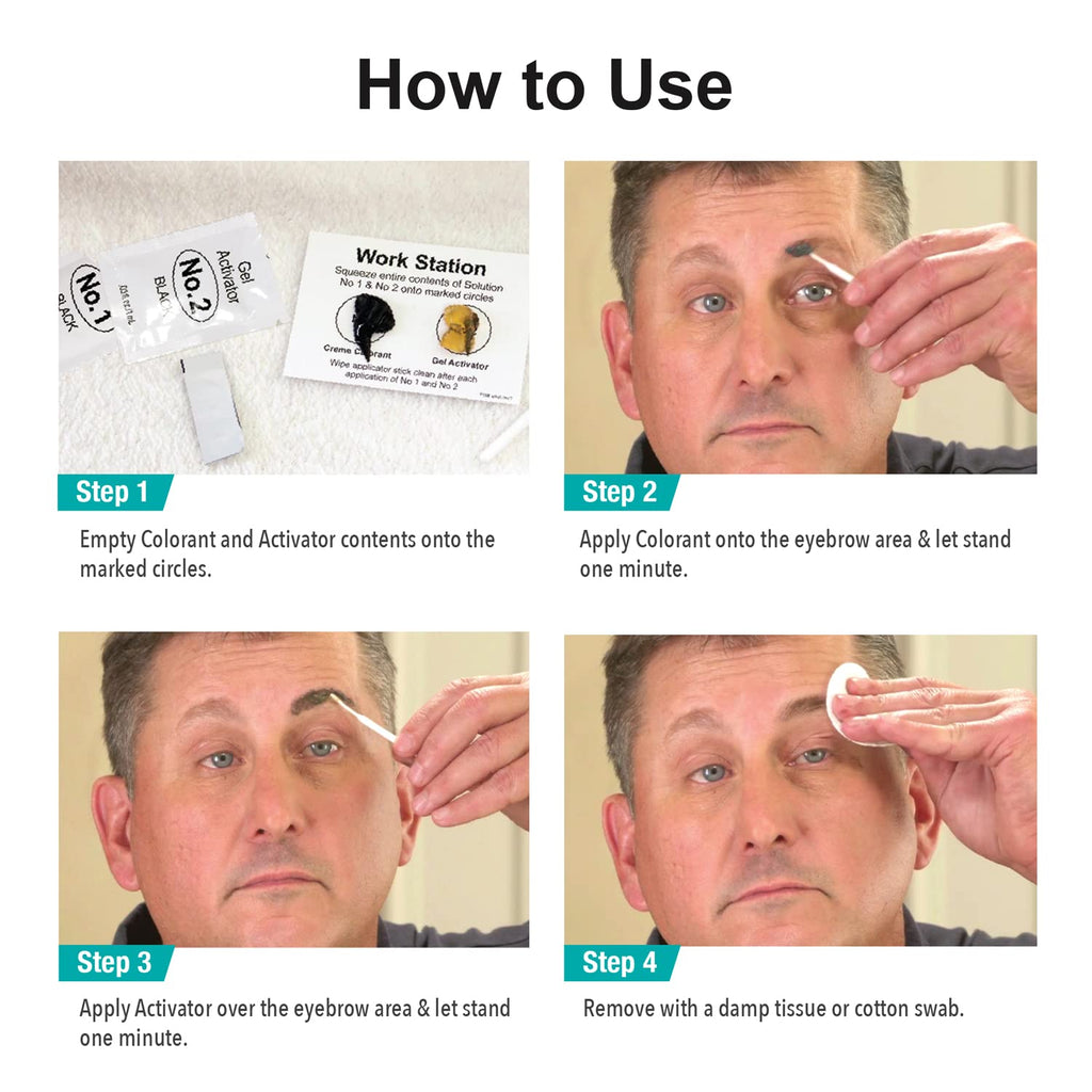 SPORT COSMETICS Sport Eyebrow Colorant for Men — Long-Lasting Gray Brow Coverage (Light Brown)