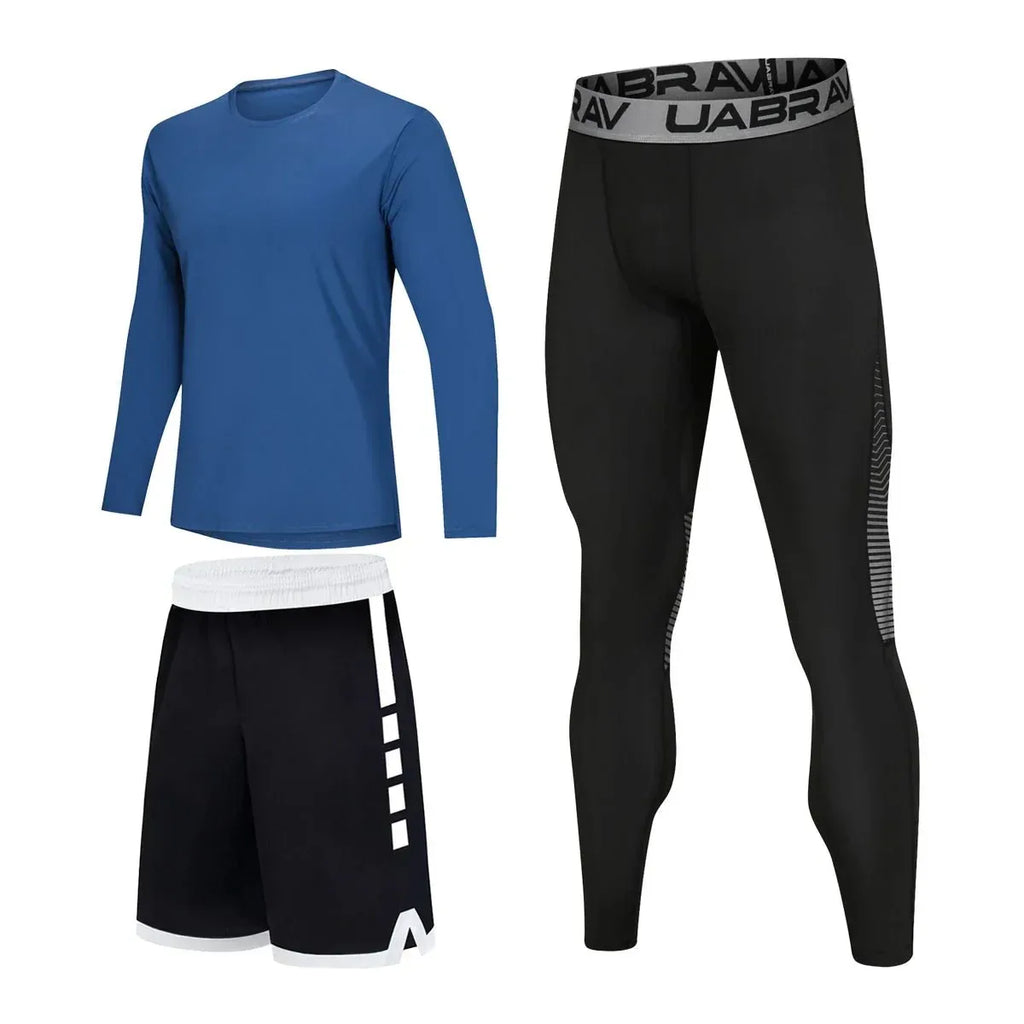 Sportswear for Men: High-Elastic Quick-Drying Compression Leggings Set