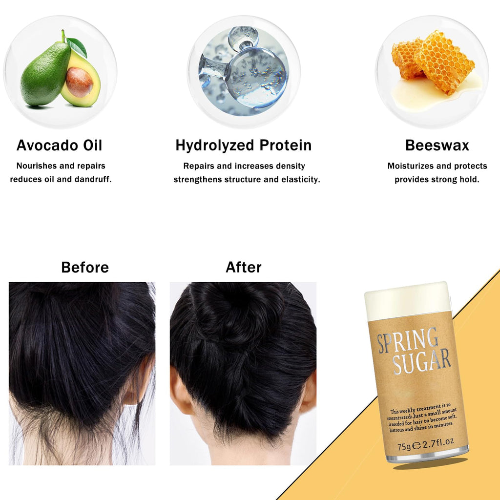 SPRINGSUGAR 7-Pcs Hair Wax & Edge Control Set for Women – Strong Hold, Wig Edges, Finishing Stick