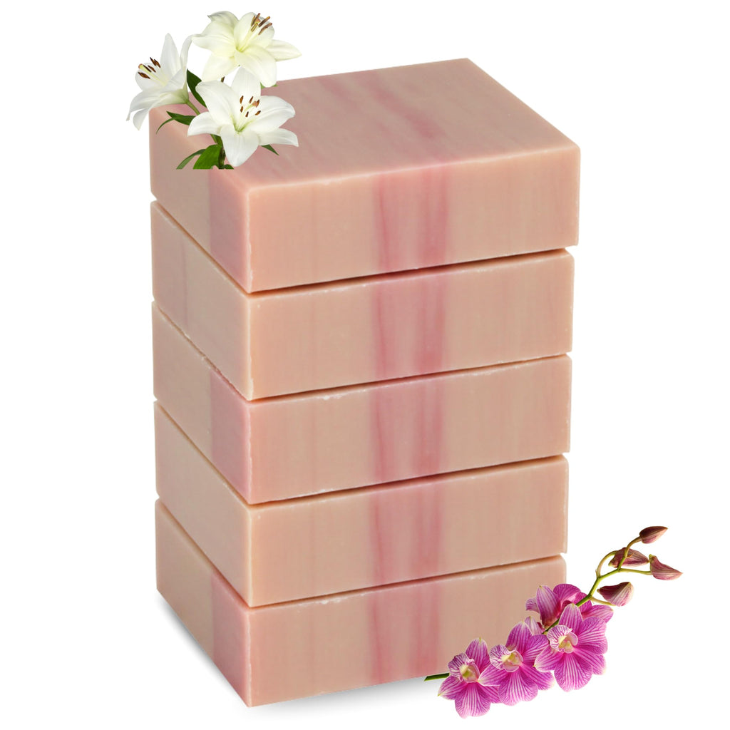 SSA White Orchid & Lily Scented Natural Soap Bars (5 Bars Pack) – Moisturizing Triple Milled Soap with Shea Butter | Simple Scents Australia
