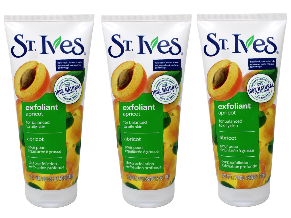 St. Ives Fresh Skin Scrub Apricot - Pack of 3 (6 oz each)