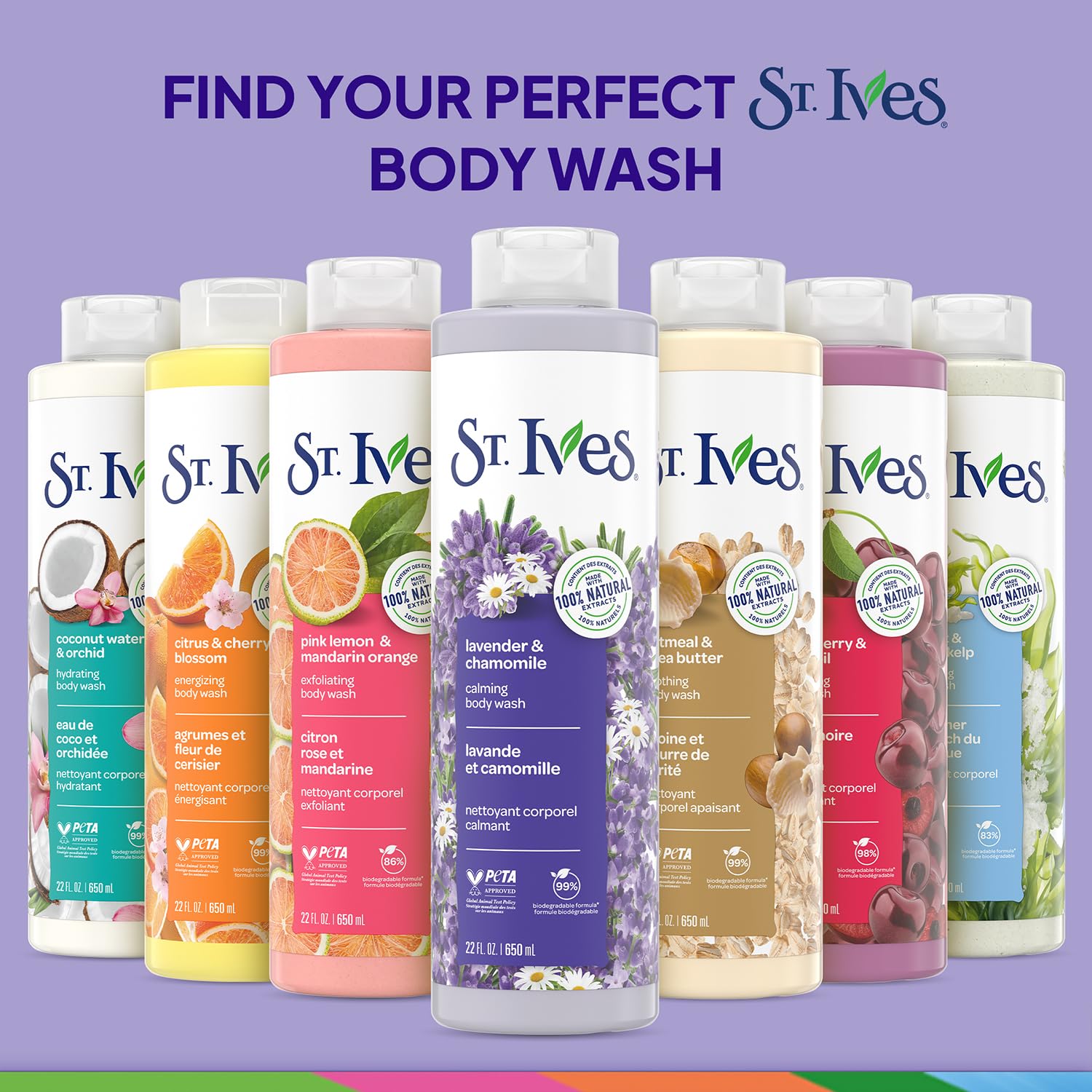 St. Ives Lavender & Chamomile Calming Shower Gel 2-Pack | 22 oz