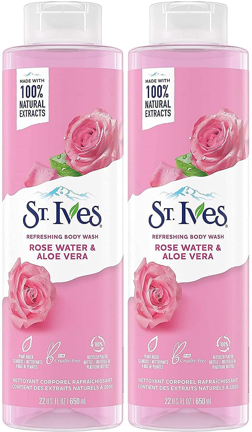 St. Ives Refreshing Body Wash - Rose Water & Aloe Vera, 22 fl oz (Pack of 2)