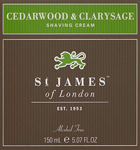 St James of London Cedarwood & Clarysage Shave Cream Jar | Rich Lather