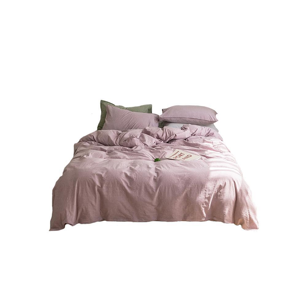 ST214 Linen Duvet Cover + Bed Sheet + 2 Pillowcases, King