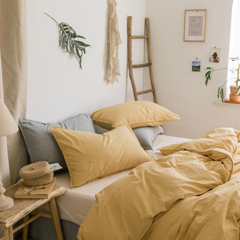 ST214 Linen Duvet Cover + Bed Sheet + 2 Pillowcases, King