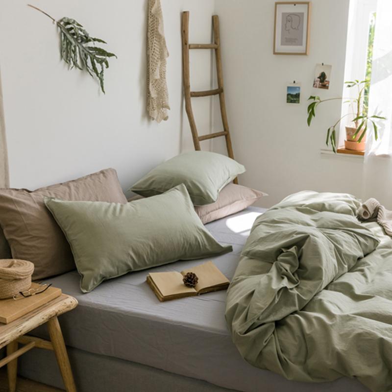 ST214 Linen Duvet Cover + Bed Sheet + 2 Pillowcases, King