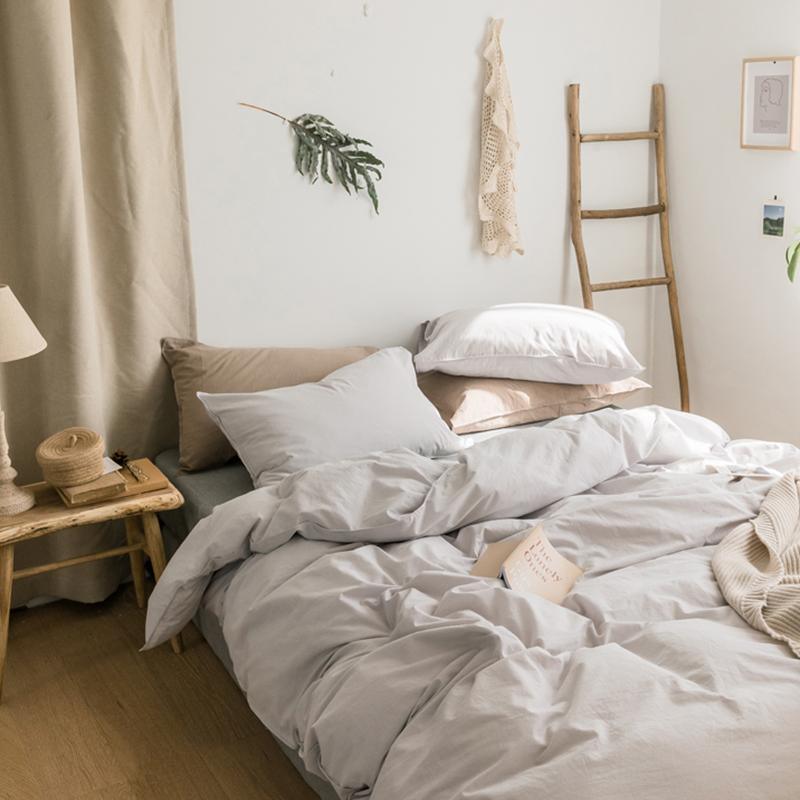 ST214 Linen Duvet Cover + Bed Sheet + 2 Pillowcases, King