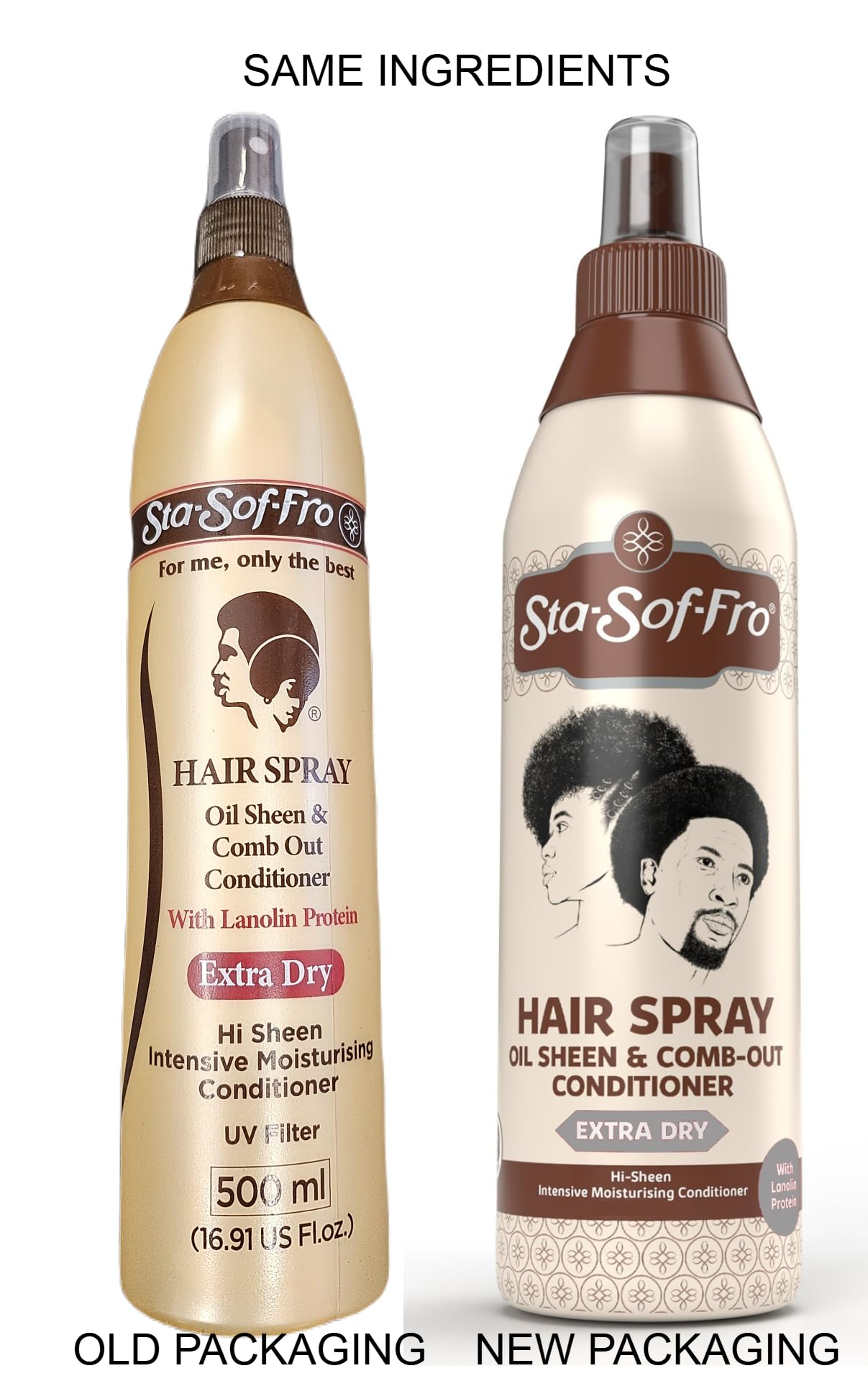 Sta-Sof-Fro Hair & Scalp Spray Comb Out Conditioner with Lanolin – Extra Dry, 3 x 250mL