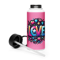 Stainless steel water bottle with a straw lid