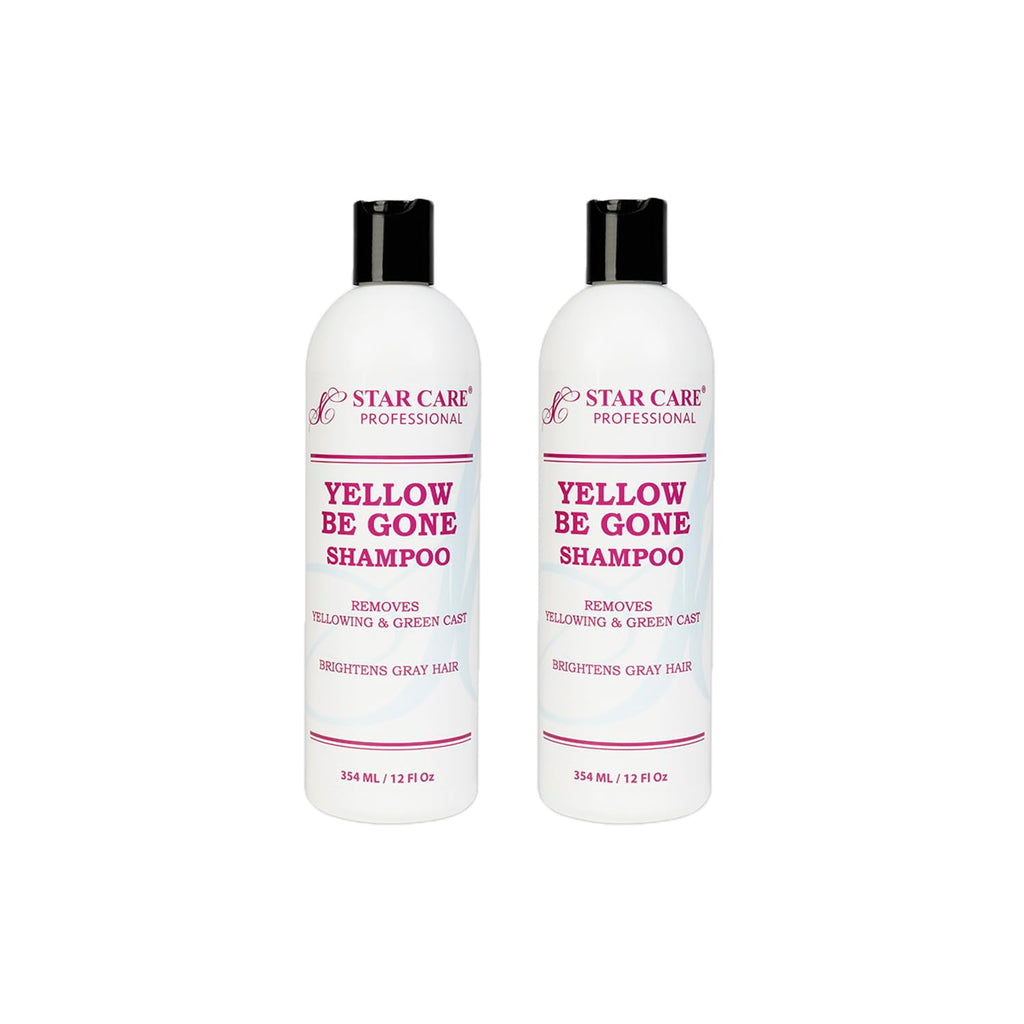 STAR CARE Yellow Be Gone Shampoo 2 Pack – Brassiness Neutralizer for Blonde & Gray Hair