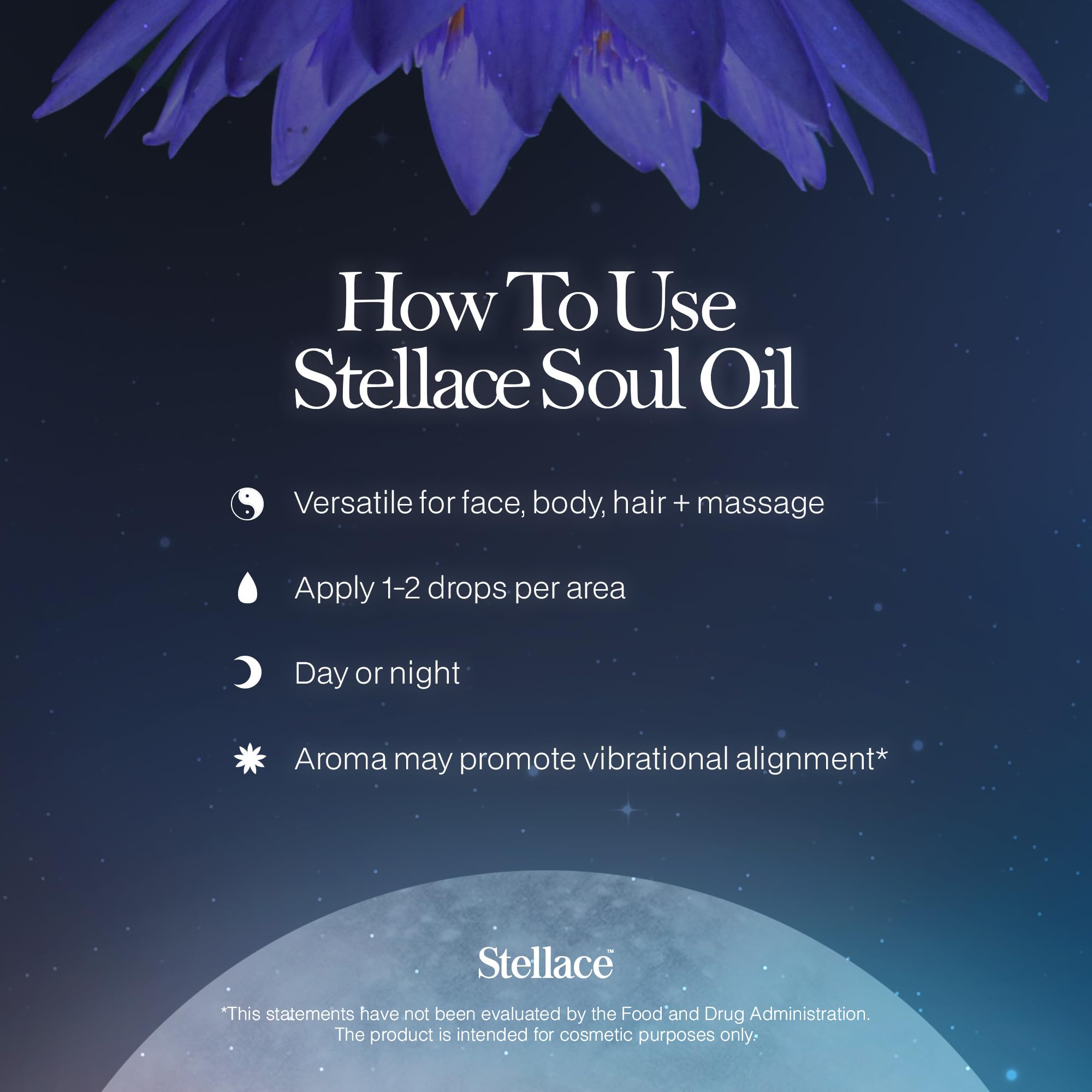 stellace Organic Egyptian Blue Lotus Moringa Oil – 60ml | Pure & Natural Therapeutic Grade for Face, Body & Hair