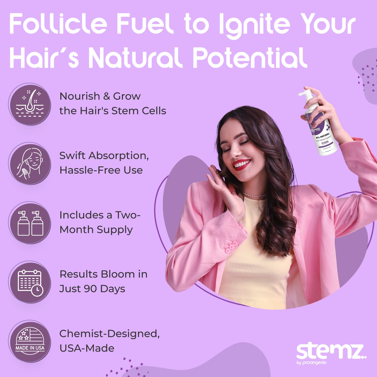 Stemz for Women by Proangenix – Natural Hair Follicle Stimulator