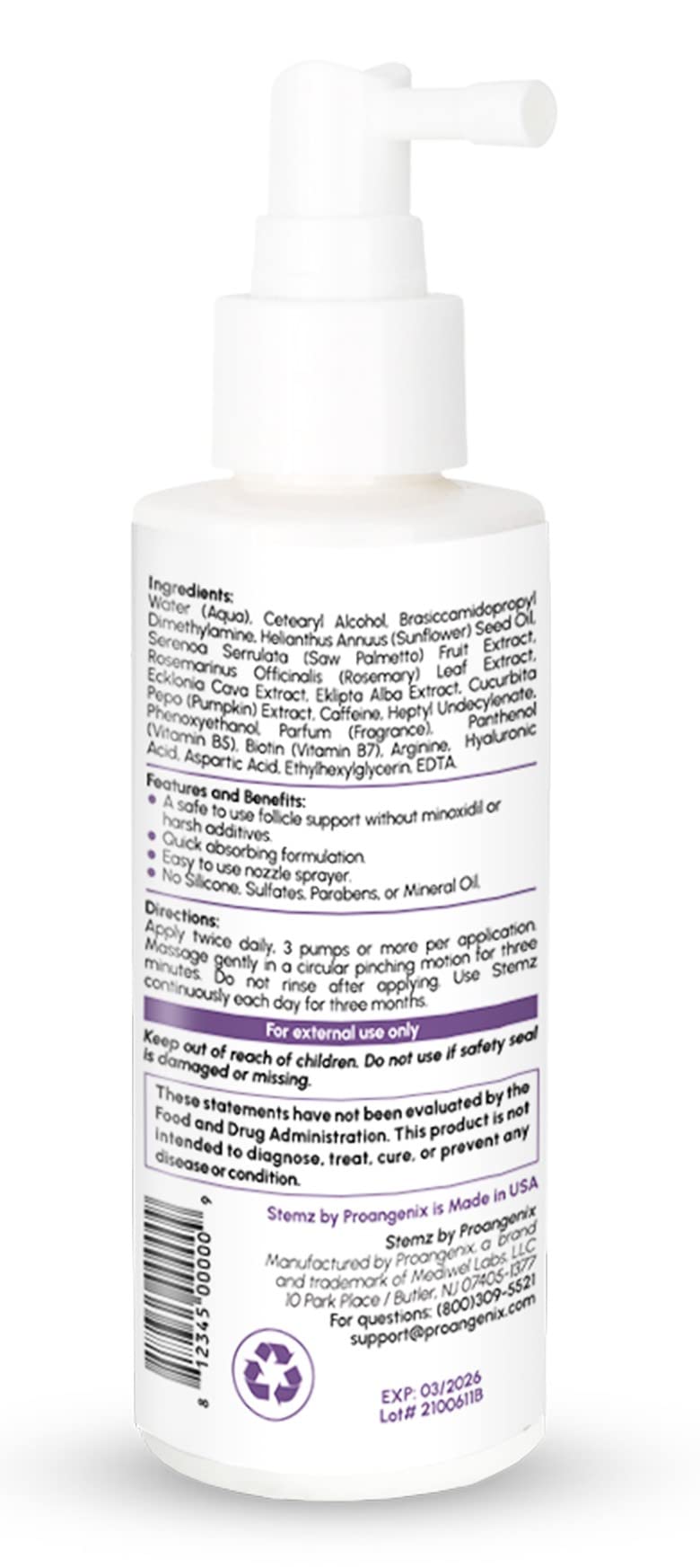 Stemz for Women by Proangenix – Natural Hair Follicle Stimulator