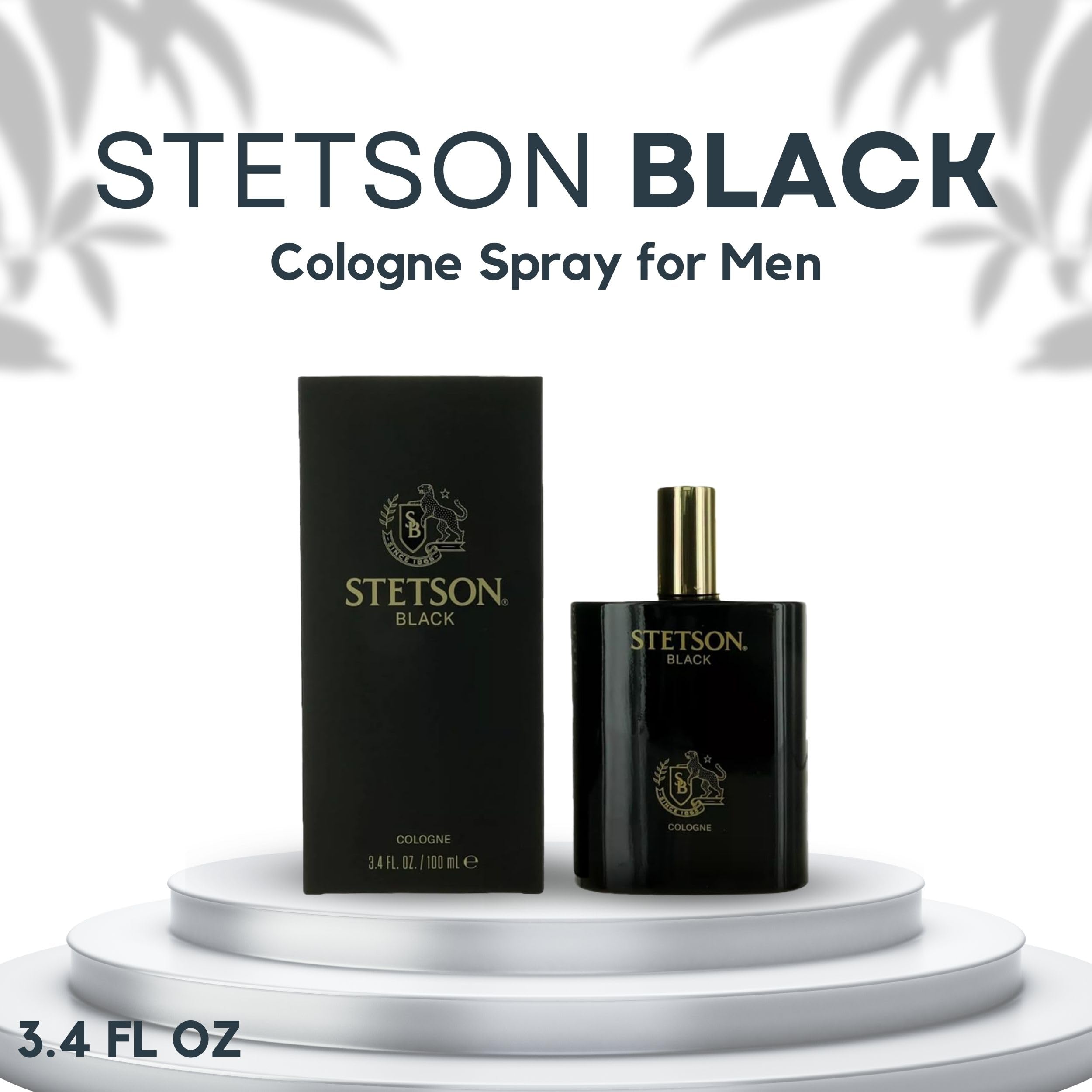 Stetson Black Cologne for Men – 3.4 oz Spray | Bold Woody, Spicy, Musky Scent