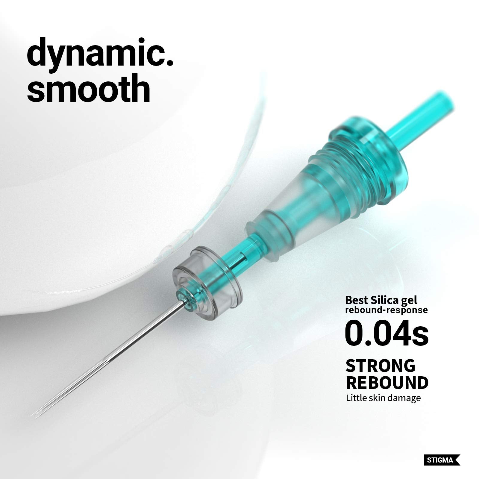 STIGMA Aquamarine Knight EN02B Series Cartridges with Membrane – 0.3mm Round Shader, 20Pcs (#10 5RS)