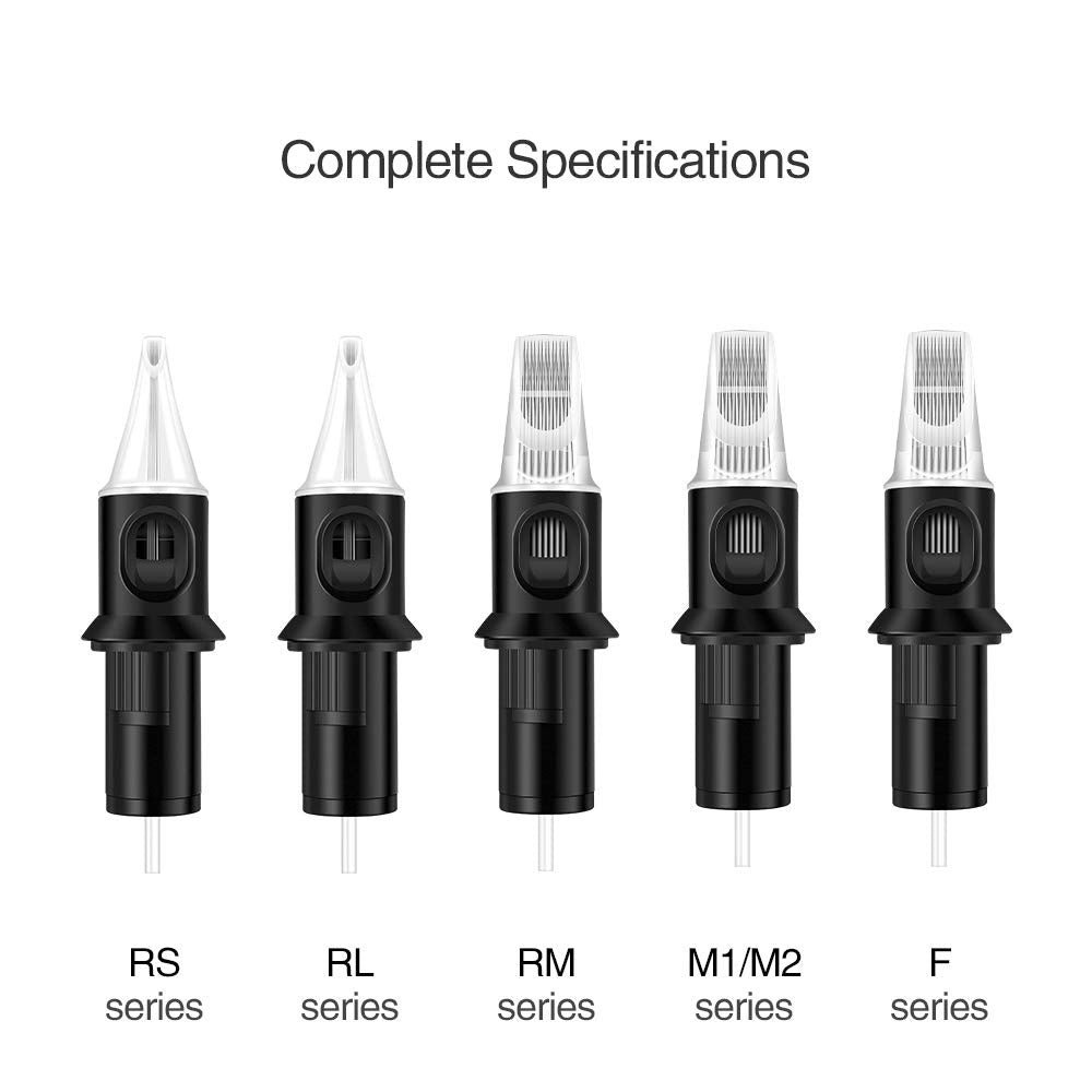 STIGMA EN05-20-1214RL Standard Disposable Tattoo Needle Cartridges with Membrane Safety – 20 Pcs Round Liner