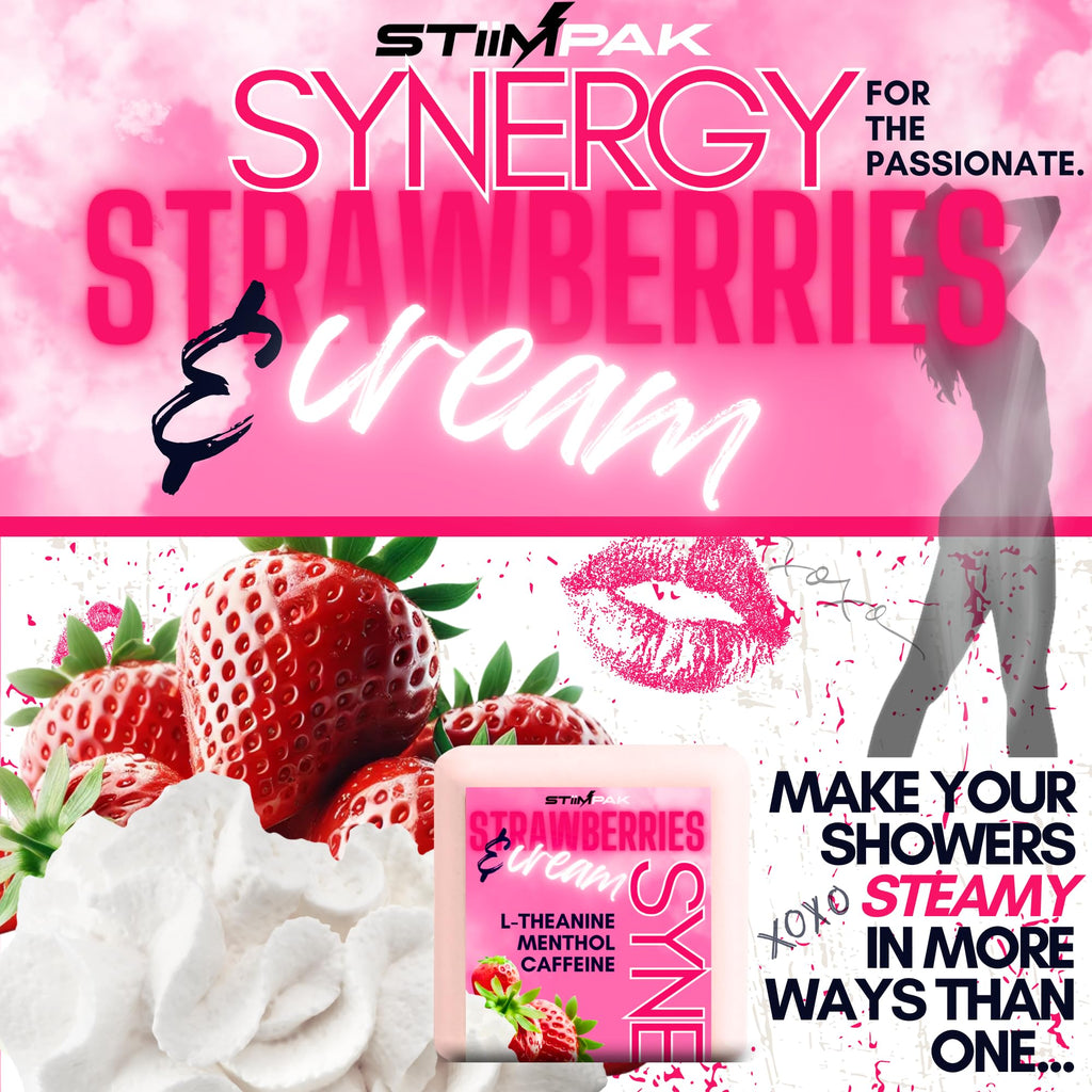 STiiMPAK Shower Steamers Vanilla Strawberry - Synergy XXL 80g | L-Theanine & Menthol | Romantic Gift