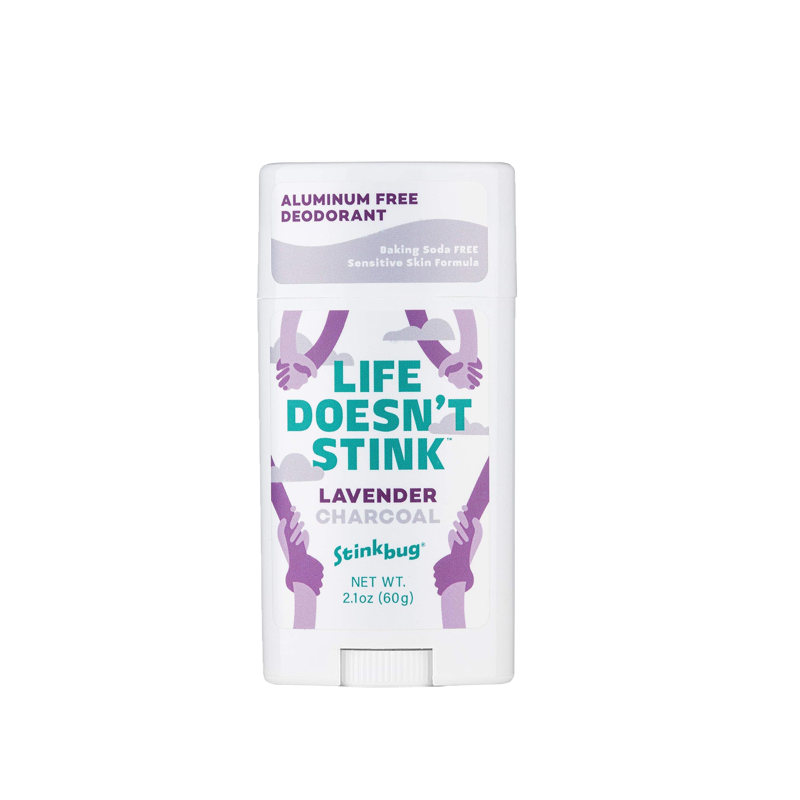 Stinkbug Naturals Lavender Deodorant Stick – Organic, Aluminum-Free, Activated Charcoal, 2.1 oz