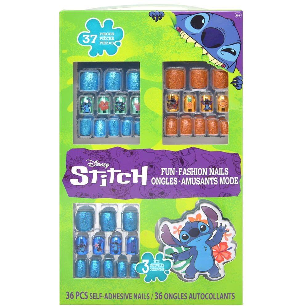 Stitch Nail Art Stickers Set — 36 Lilo & Stitch Press-On Nails Bundle