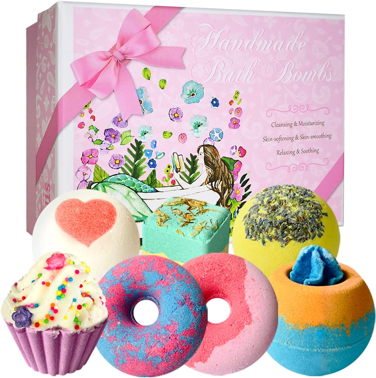 STNTUS INNOVATIONS Bath Bomb Gift Set – 7 Natural Handmade Bombs