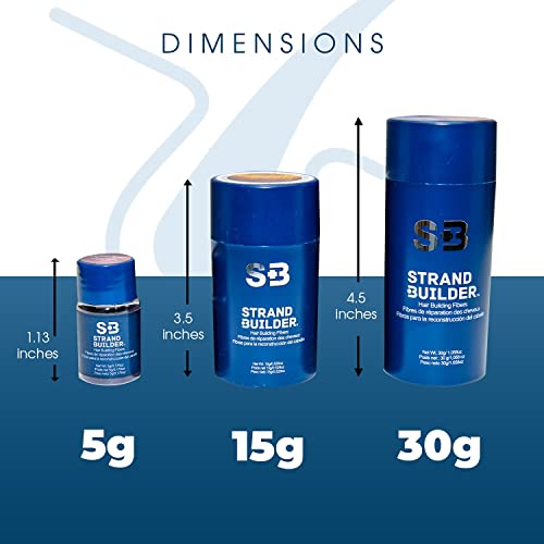 Strand Builder Keratin Hair Fibers for Thinning Hair – Medium Brown, Unscented, 15g