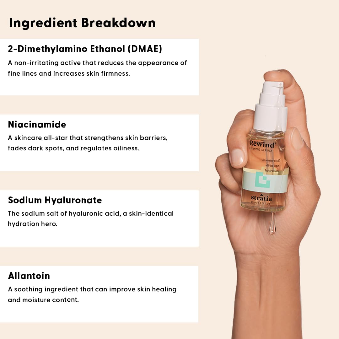 Stratia Rewind Firming & Hydrating Serum with DMAE, Niacinamide & Hyaluronic Acid