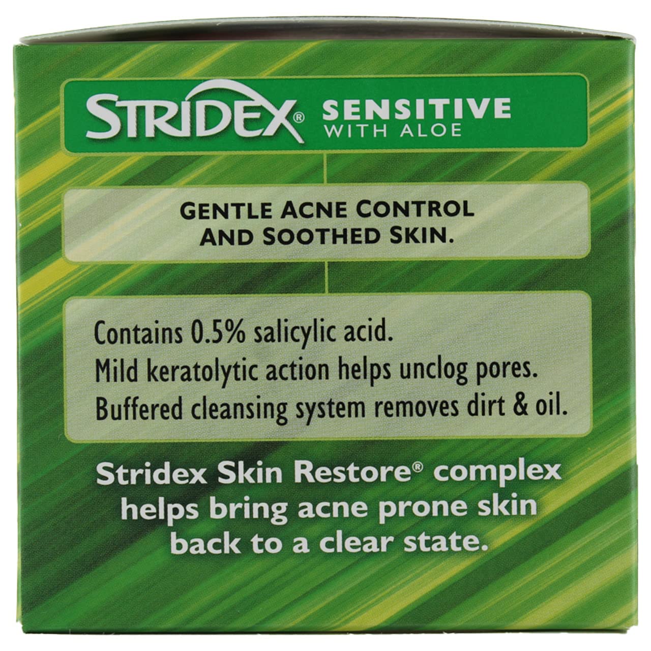 Stridex Daily Care Acne Pads with Aloe for Sensitive Skin – 55 Count