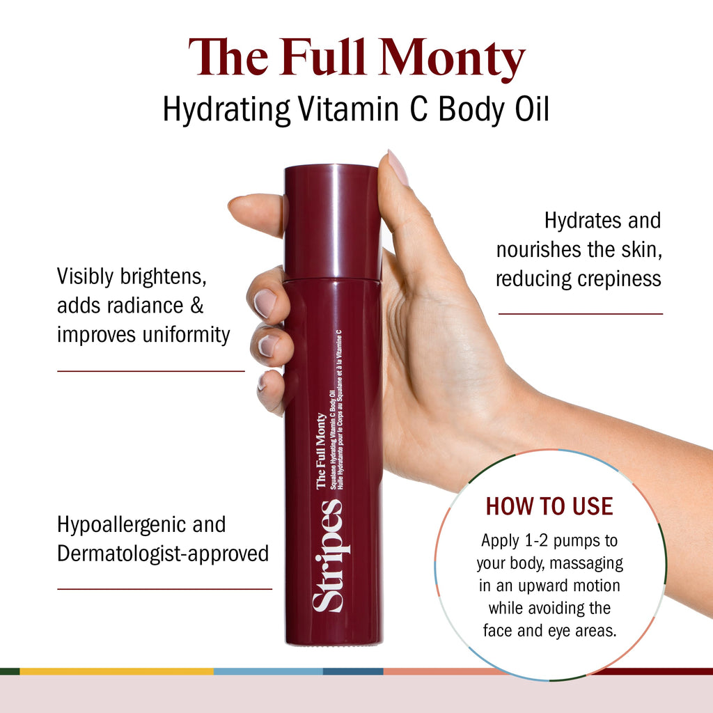 STRIPES Beauty Naomi Watts The Full Monty Post Shower Body Oil – Hydration, Glow & Softness