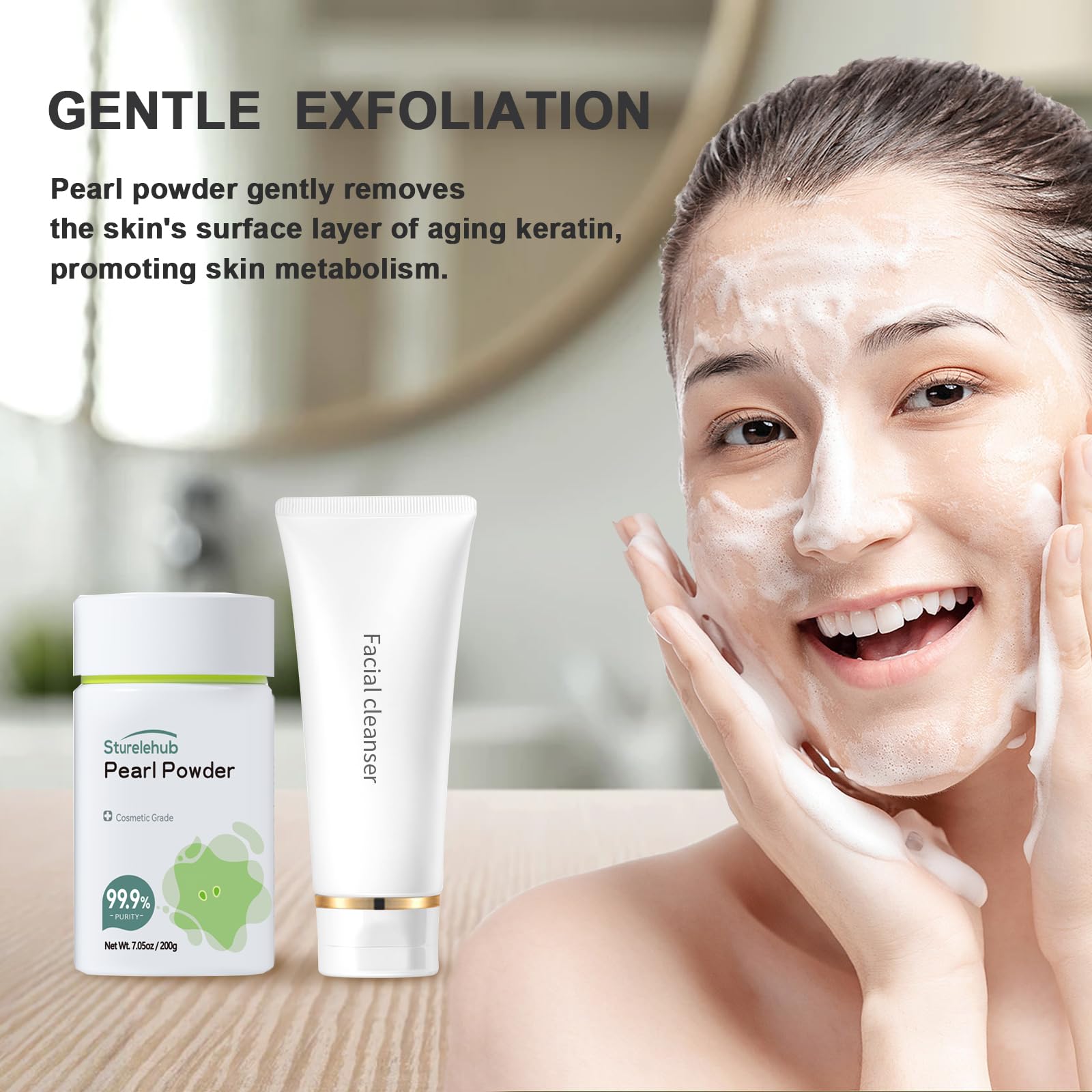 Sturelehub Pearl Powder Organic – 99.9% Purity for DIY Skincare (7.05 oz / 200 g)