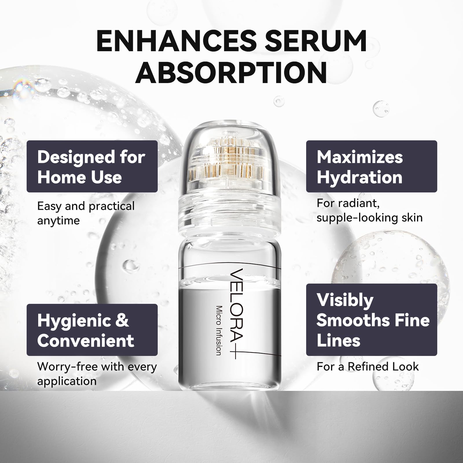 Styirl Micro Infusion System for Face – Hydrating Serum with Hyaluronic Acid & Peptides, 0.25mm Stamp (3-Month Supply)