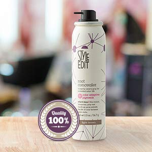 Style Edit Root Concealer Touch Up Spray – Instant Gray Root Coverage in Light Brown | 2 x 2 oz | Salon-Quality