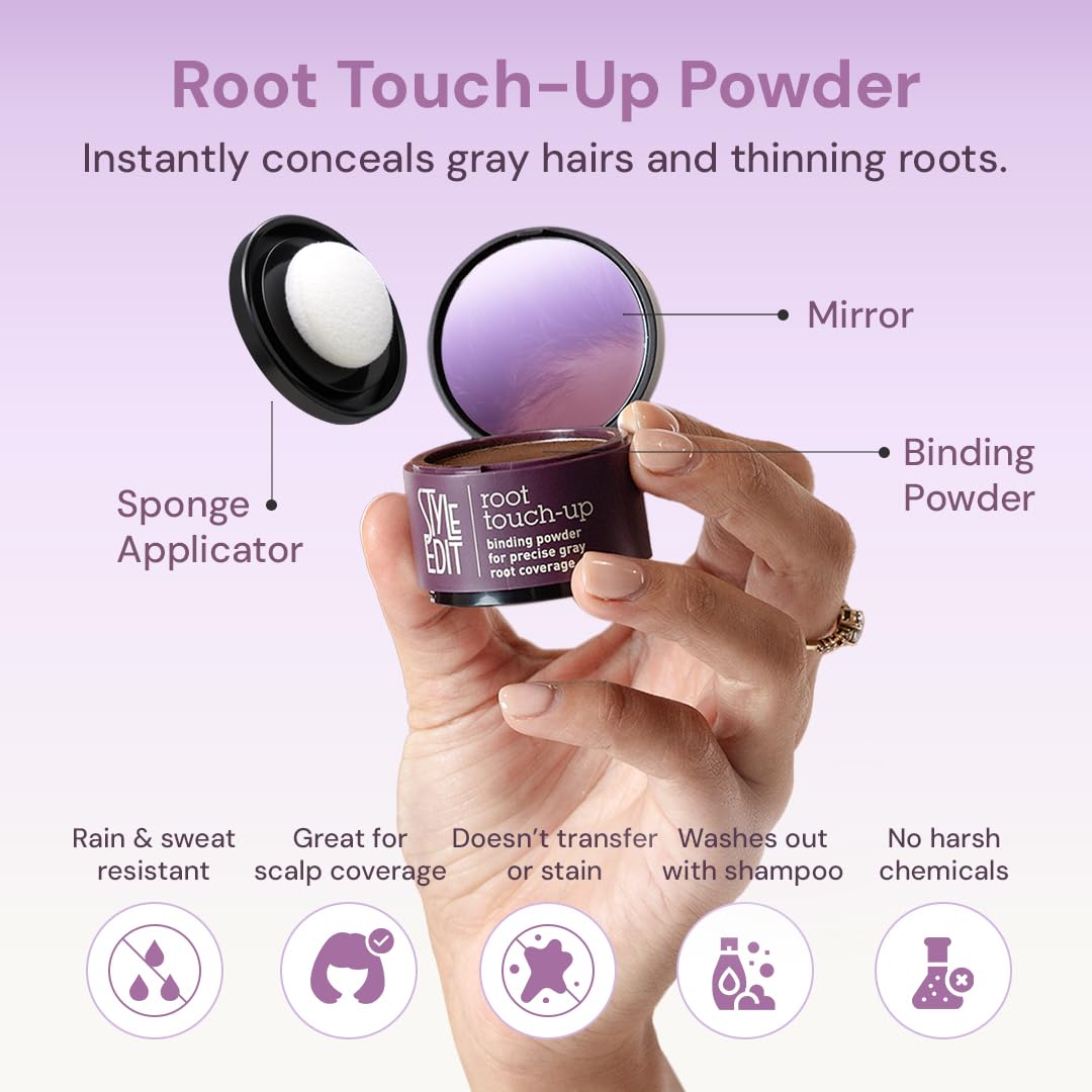Style Edit Root Touch Up Powder for Dark Red Hair – 2 Pack | Mineral Infused Hairline Coverage